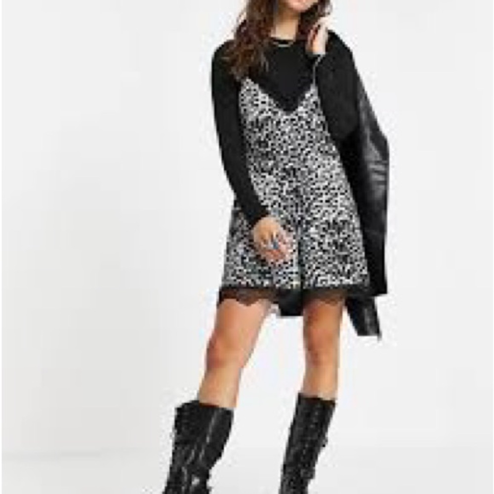 Black and White Leopard Print Dress